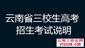 云南省高等职业技术院校招生考试说明